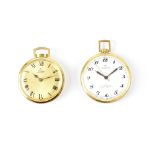 Newmark; a gold plated keyless wind open face pocket watch,