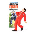 A boxed Action Man by Palitoy helicopter pilot with gripping hands and realistic hair,