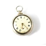 A 19th century silver pair cased pocket watch,