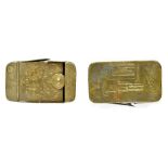 An unusual 19th century love token in the form of a brass snuff box,