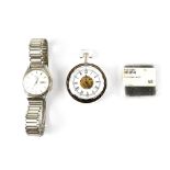 Seiko; a gentlemen's stainless steel automatic calendar bracelet watch,