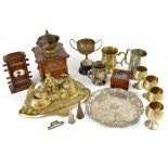 Various vintage collectibles to include a reproduction coffee grinder,