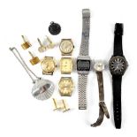Various vintage watch heads to include Lucerme, Aerolux, Lorus, Longlife, Corvette and Timex,