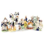 A group of late 19th/early 20th century Staffordshire figures to include 'Tom King',