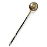 An early 19th century silver toddy ladle with twisted baleen handle,