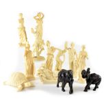 Nine modern resin figures of Classical Greek figures,