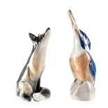 Two Royal Copenhagen porcelain figures to include kingfisher with catch,