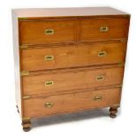 A 19th century and later campaign-style chest of drawers,