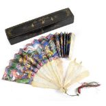 A 19th century Chinese hand painted fan,