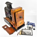 THE ABBEYDALE; an early 20th century horizontal photographic plate enlarger, with two lenses to