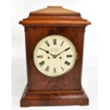 H. LOSEBY OF LEICESTER; a 19th century mahogany bracket clock, the circular painted dial set with
