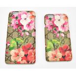 GUCCI; two 'GG Blooms' iPhone cases, the largest 16 x 8cm, and the other measuring 13.5 x 6.5cm (