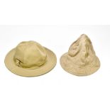 BURBERRY; a vintage wool and viscose safari pith helmet hat, size S, approx. 20cm, and a