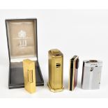 DUNHILL; a gold plated cigarette lighter with textured finish and US patent mark to base, length 6.