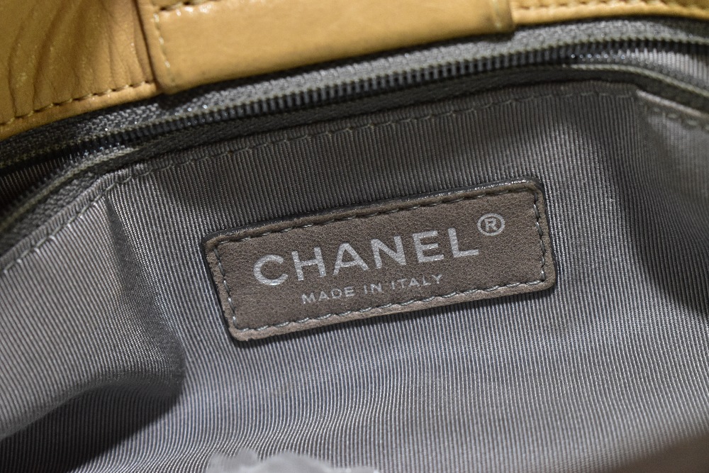CHANEL; a 'Cerf Tote' shoulder bag circa 2008/9 with black soft calfskin leather edged with tan - Image 4 of 6