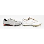 NIKE; a pair of white Nike Zoom leather lady's golf shoes, size 7, and a pair of Nike grey leather