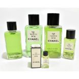 CHANEL NO.19 EAU DE TOILETTE; two vintage display dummy perfume factices containing green liquid,