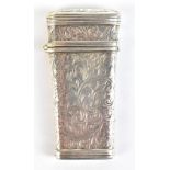 YAPP & WOODWARD; a Victorian hallmarked silver etui with bright cut foliate scroll decoration and