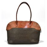 MULBERRY; a large vintage scotch grain and oak calf leather tote bag with shoulder straps and