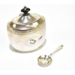 HENRY STRATFORD; a Victorian hallmarked silver tea caddy of oval form with chased detail, the body