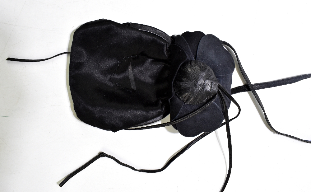 BOTTEGA VENETA; a black leather and satin shoulder bag with leather rose, serial no.108339084, 14 - Image 3 of 6