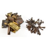 A collection of 19th century metalware, predominantly brass locks and various keys.Additional