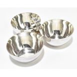 RALPH LAUREN; a silver plated three division nut bowl with loop handle, stamped mark to base,