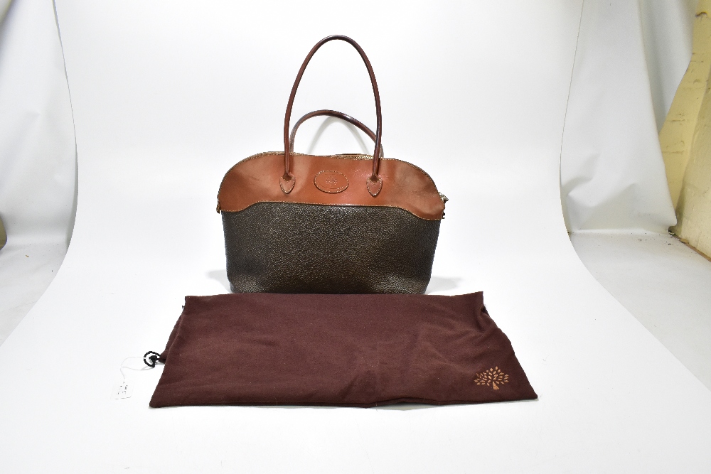 MULBERRY; a large vintage scotch grain and oak calf leather tote bag with shoulder straps and - Image 7 of 7