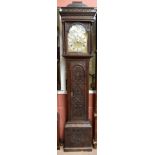 JOHN STORR OF YORK; an oak cased eight day longcase clock, the brass dial with strike and silent