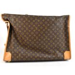 LOUIS VUITTON; a monogram coated canvas leather and tan vachette leather suitcase garment bag,