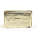 JOHN BETTRIDGE; a George IV hallmarked silver rectangular snuff box with vacant cartouche and engine