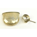 HILLIARD & THOMAS; a Victorian hallmarked silver hip flask cup, Birmingham 1890, width 8.5cm, and