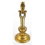 HARCOURTS; a ship's gimballed brass wall light, no.AP9009, with circular plate and weighted bob,