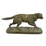 AFTER PIERRE JULES MENE (1810-1879); a cold painted bronze model of a stalking setter, impressed