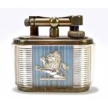 DUNHILL; an advertising Joseph Lucas Ltd of Birmingham table lighter with base metal mount,