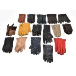 Sixteen pairs of lady's leather gloves, all sized S/M, including two pairs of Dents leather