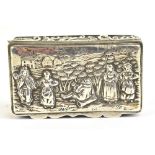 GEORGE NATHAN & RIDLEY HAYES; an Edward VII hallmarked silver rectangular snuff box with repoussé