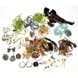 A large quantity of costume jewellery including good quality pieces such as bead necklaces,