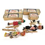 PELHAM PUPPETS; four boxed puppets comprising Witch, Tyrolean Boy, Tyrolean Girl and a dog (4).