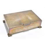 GOLDSMITHS & SILVERSMITHS COMPANY; an Elizabeth II hallmarked silver cigarette box in the Art Deco
