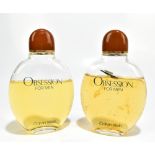 OBSESSION FOR MEN BY CALVIN KLEIN; two large vintage display dummy perfume factices, height 10"/26cm