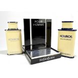 YVES SAINT LAURENT; an unusual circa 1981 pair of Kouros perfume giant dummy factices, including