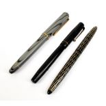 SWAN; a fountain pen with 14ct nib, together with a similar Sheaffer fountain pen, etc (3).