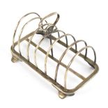 SAMUEL HAYNE & DUDLEY CATER; a Victorian hallmarked silver six division toast rack of rectangular