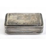 THOMAS & WILLIAM SIMPSON; a George IV hallmarked silver vinaigrette with bright cut foliate scroll