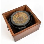 GEORGE WILSON OF 20 GLASS HOUSE STREET LONDON; an early 19th century black painted brass compass