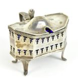 A George II Britannia silver mustard of shaped rectangular form with pierced detail, London 1752,