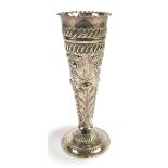 GEORGE JACKSON & DAVID FOLLERTON; a late Victorian hallmarked silver posy vase of conical form