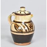 MICHAEL CARDEW (1901-1983) for Winchcombe Pottery; a large slipware coffee pot with iron brush