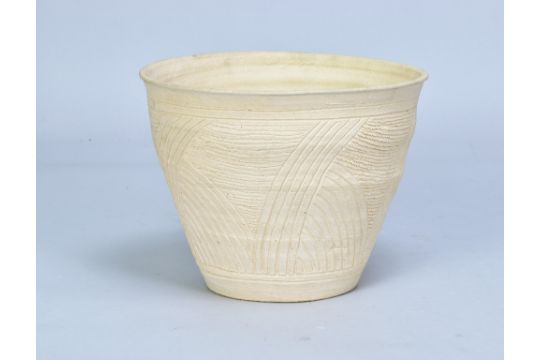 KATHARINE PLEYDELL-BOUVERIE (1895-1985); an unglazed planter with incised decoration, impressed - Image 1 of 9